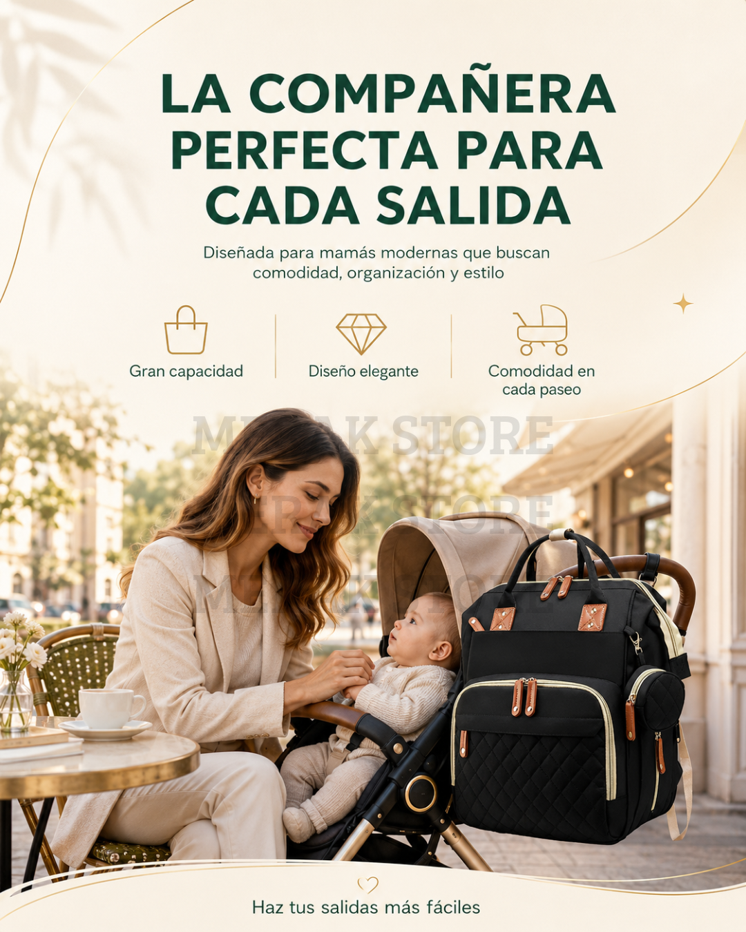 Bolso Pañalera Multiusos Con Cuna Portátil 💼👶 BRINDE